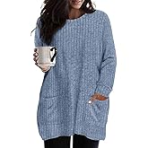 RITERA Plus Size Tops For Women Lightweight Sweater Round Neck Long Sleeve Shirts Tunic Fall Blouse