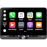 Jensen CAR1013 10.1-inch Certified Apple CarPlay Android Auto Wired or Wireless | Single DIN &amp; Double DIN Touchscreen Car Stereo Radio | Bluetooth | Front &amp; Rear Camera Inputs | USB Playback &amp; Charge