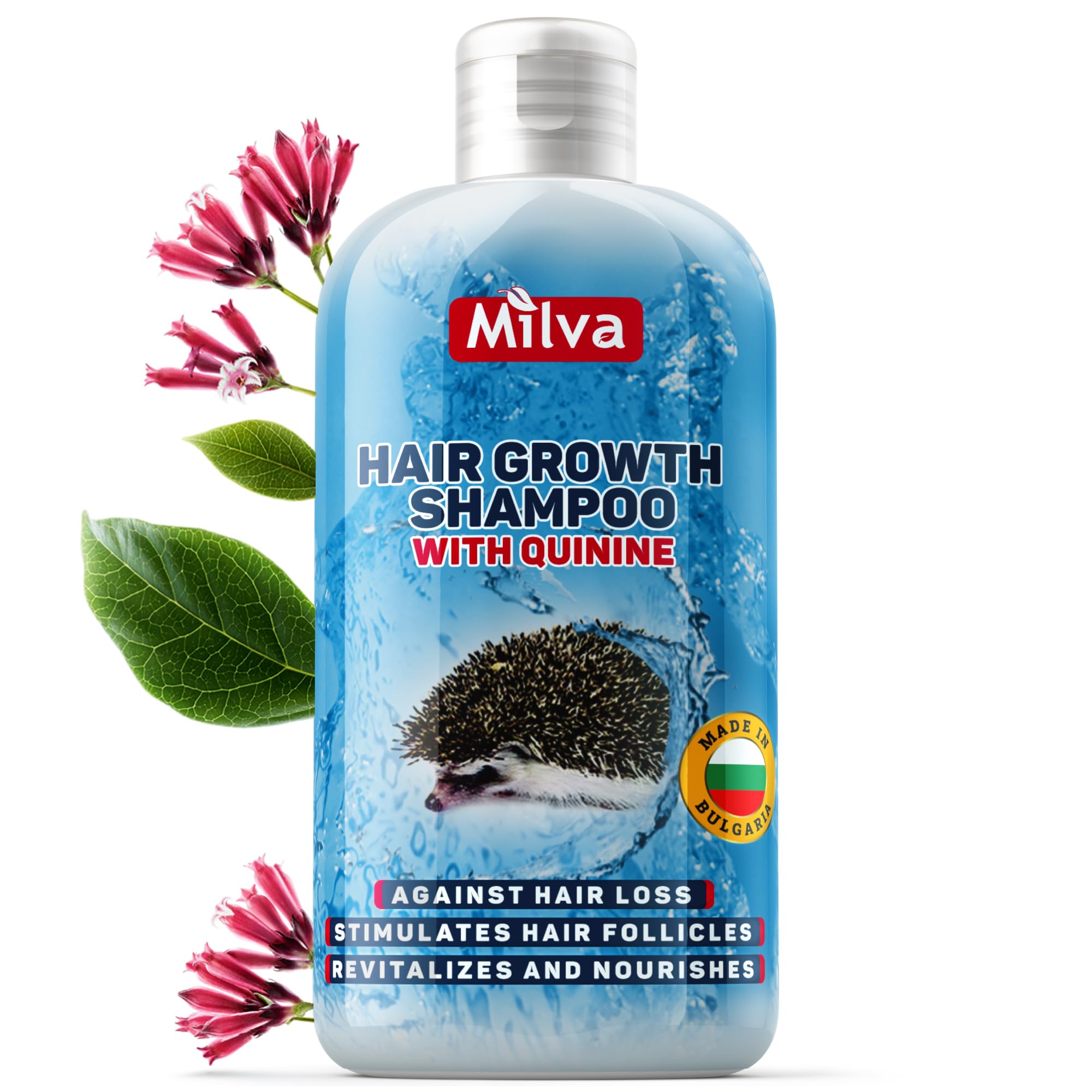 Milva Hair Growth Shampoo with Natural Quinine Extract - 200ml Thickening Treatment for Fine & Thinning Hair - Strengthening Anti-Hair Loss Shampoo for Women and Men that Nourishes Scalp and Follicles