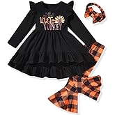 HINTINA Toddler little Girl Bell Bottoms Tunic Floral Outfits Ruffle Long Sleeve Fall Winter Clothes Set