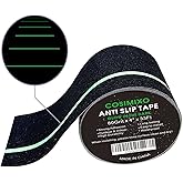 COSIMIXO 4" x 33FT Anti Slip Tape with Glow in The Dark Stripe,Premium Grip Tape Non Slip Stair Treads Tape,Non Skid Tape, High Traction Adhesive for Stairs Step Black/Green