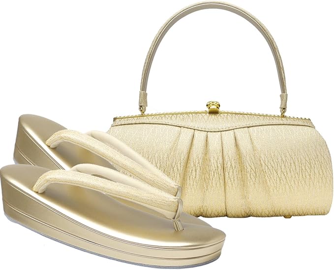 Amazon Co Jp 草履バッグ セット 岩佐謹製 ハイクラス 日本製 大阪ぞうり協会 認定 Gold 服 ファッション小物