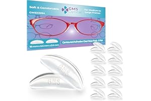 GMS OPTICAL 2.5mm Anti-Slip Adhesive Contoured Soft Silicone Eyeglass Nose Pads with Super Sticky Backing - 5 Pair (Black - 2 Pack)