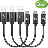 Cellet Short 4 Inch USB-C Cable Type-C to USB 2.0 Fast Charging Cord for Power Bank Battery Case External Battery Charger Com