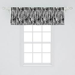 Ambesonne Black and White Window Valance, Barcode