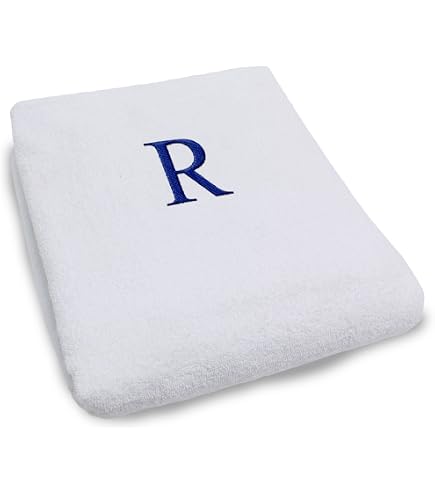 COTTON CRAFT Monogrammed Pool Lounge Chair Cover – Oversized 82"x32" Terry Towel With Pocket