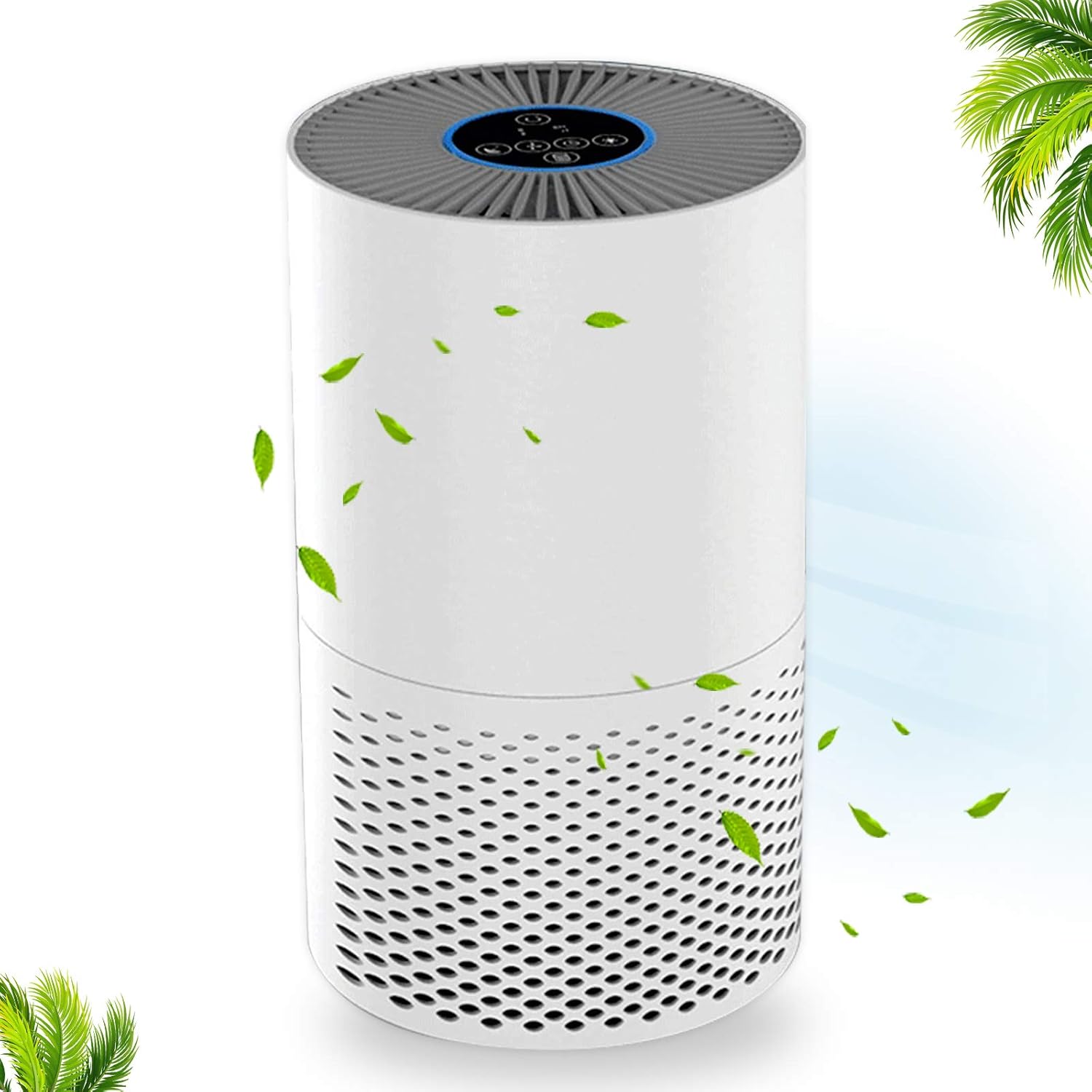 Saike HEPA Air Purifiers for Home, Allergens Smoke Pollen Pets Hair Dander Odors Dust, Home Air Cleaner with True HEPA Filter, Sleep Mode, Night Light, Bedroom Office (White): Home & Kitchen
