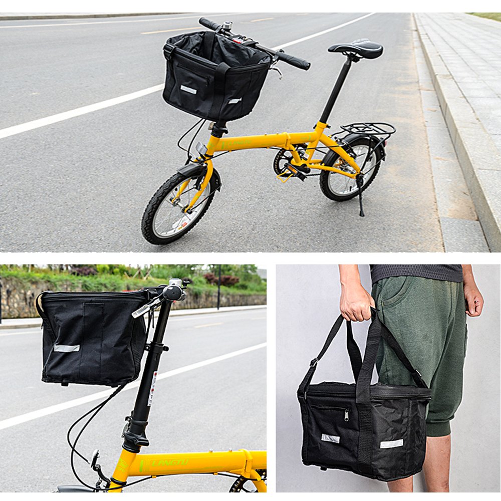 ANZOME Bike Basket, Folding Small Pet Cat Dog Carrier