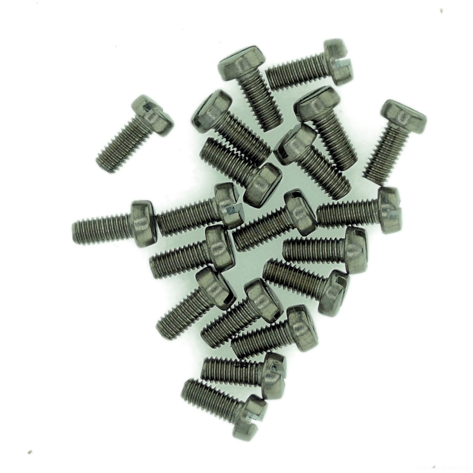 M2.6 (2.6mm x 4mm) Slot Cheese Machine Screw (Bolt) - Stainless Steel (A2) (Pack of 20)