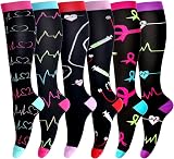 LEOSTEP 6 Pairs Compression Socks Men Women Travel Work Active view 1