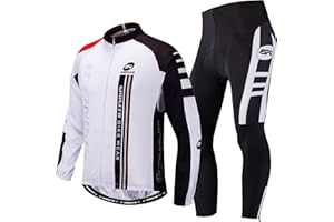 sponeed Cycling Clothes for Men Long Sleeve Mountain Bike Road Bicycle Shirt Jerseys Padded Pants Biking Outfits