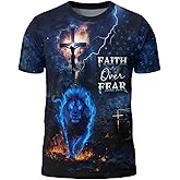 Faith Over Fear Shirt, Christian Shirt for Men, Religious Shirts for Men, Bible Verse Tee, Cross Shirts