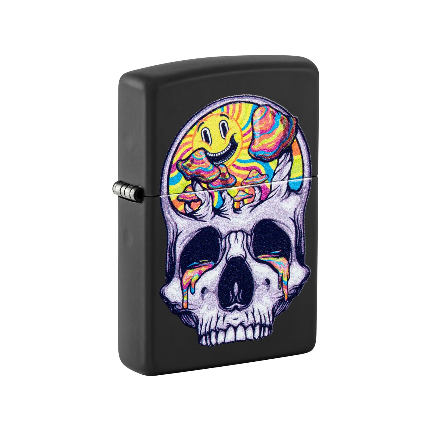 Zippo Windproof Lighter - Skull Moon - Tumbled Chrome, 540 Fusion - Refillable for Lifetime Use - Adjustable Flame - Gift Box - Metal Construction - Made in USA