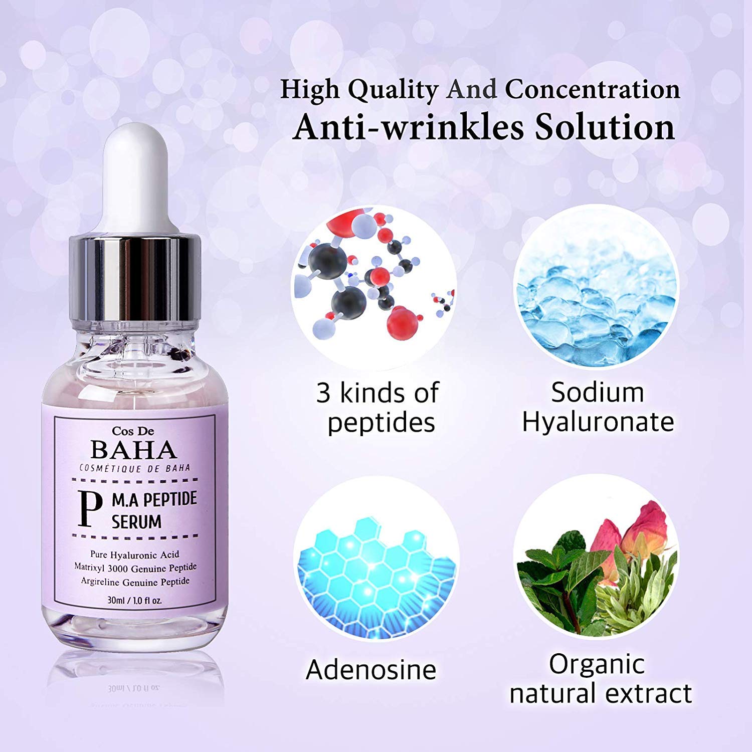 Peptide Complex Serum with Matrixyl 3000 & Argireline - Anti Aging & Wrinkles - Heals and Repairs Skin + Optimal Skin Health for Face + Gluten Free (1 OZ): Beauty