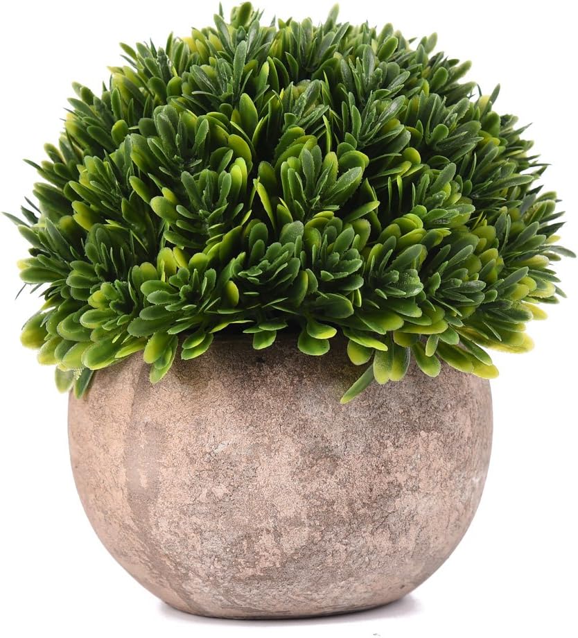 Shuheng Artificial Plant Potted Green Grass for Home Office Outdoor Decor Mini Plastic Fake Lifelike Artificial Flowers (Green, A)