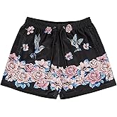 BOOMLEMON Mens Mesh Graphic Print Shorts Casual Fashion Cool Shorts Retro Active Gym Streetwear Short Pants