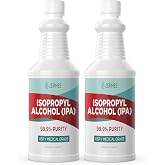 Jermee Isopropyl Alcohol (IPA) 99.9% Purity - USP/Medical Grade - Concentrated Rubbing Alcohol, Made in The USA, 32 Ounce, 2 Pack