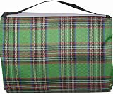 Armo Extra Large Tartan Picnic Blanket 200cm x 200cm Green with Carry Handle view 4