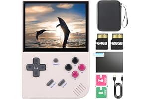ASTARAMA RG35XX Plus Handheld Game Console with Storage Bag, 3.5 in IPS Screen Linux OS 3300mAH Battery 64+128G TF Card with 10000+ Games, Support HDMI TV Output 5G WiFi Bluetooth 4.2