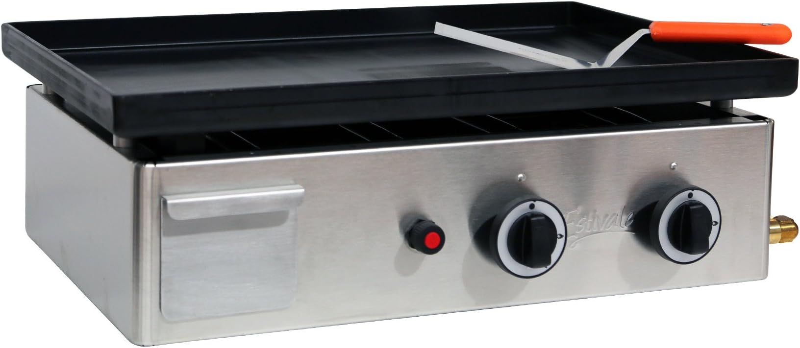 Simo ESTIVALE 60 Gas Plancha with 2 Burners kW Stainless Steel 65 x 46.5 x 26 cm
