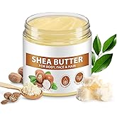 Alstaky Shea Butter Raw Organic, 100% Pure & Natural Shea Butter Balm, Enriched with vitamins A, E & F, Deep Hydration for Body, Face & Hair - 7.8 oz