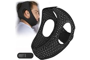 GNAYE Chin Strap for Sleeping, Premium Anti-Snoring Chin Strap, Sleep Apnea Devices for Better Rest, Snoring Solution for Men and Women to Keep Mouth Closed, Comes with Extension Strap, Black, 23in