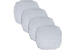 PureFit Waterproof Outdoor Cushion Covers Replacement for Patio Furniture Chair Seat Cushion Covers 24x24 inch for Outdoor Furniture Garden Backyard with Zipper, 4 Pack SLIPCOVERS ONLY, Gray