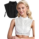 Eyibenlilan Jacquard Pure Cotton Fake Collar Comfortable and Breathable Hollow Out Dickey Collar Collar for Women & Girls