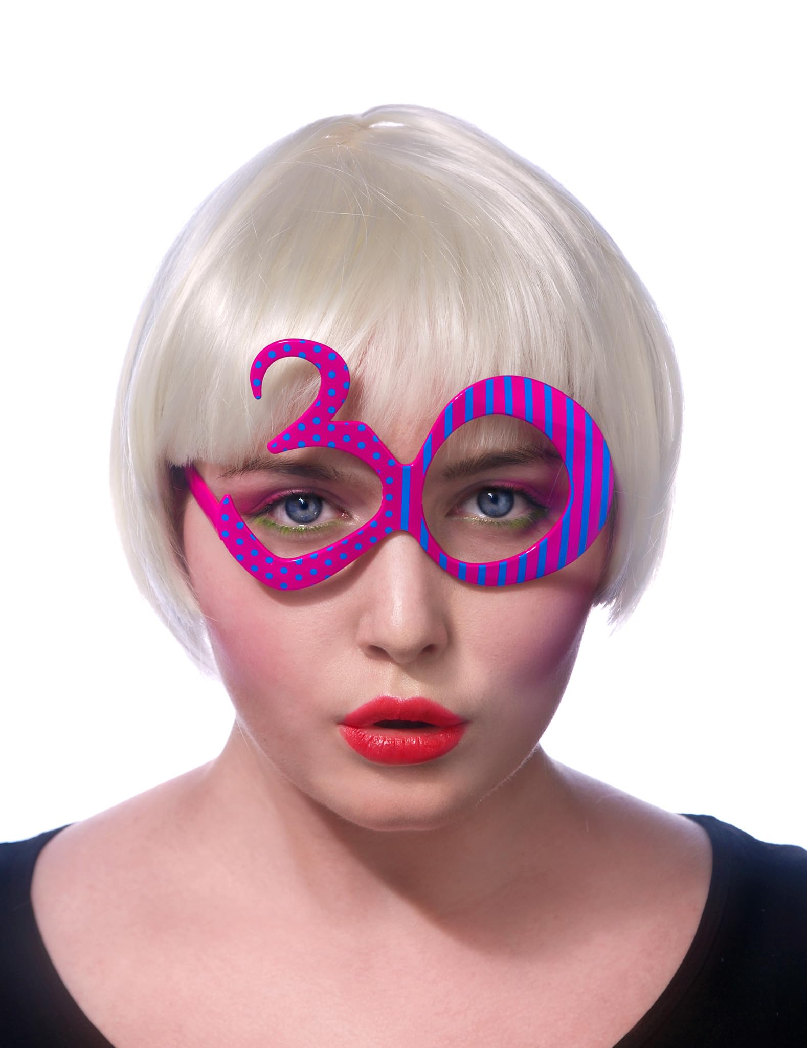 PartyDeco Number 30 Fuchsia Sunglasses Accessories for Round Birthday Fancy Dress Gift for Birthday Funny Gadgets