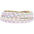 LOAMLIN WS2812B IC RGB 5050SMD ECO Individual Addressable LED Strip Light, 16.4FT 300LED 60LED/m Flexible Full Color IP65 Waterproof DC5V White PCB for DIY Project (No Power Adapter or Controller)