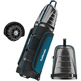 Golf Travel Bags for Airlines with Carbon Fiber Hard Top Covers | 1680D Oxford, Thick Padding, Durable Zippers, All-terrain Wheels and 2 Spacious Sided Pockets for Airline Golf Travel