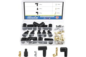 Glarks 15 Sets 180 Degree/90 Degree/Straight Spark Plug Coil Terminals Boots Set, Distributor Ignition Boot, Ceramic Spark Pl
