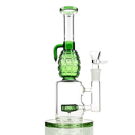 REANICE Glasbong Wasser Räuchern Percolator Wasserpfeife Bong 19mm Hoch 27cm Grüne Ananasform Dab Rigs Bubblers