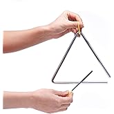 7 Inch Musical Steel Triangle Percussion Instrument With Striker