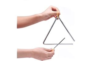 TDOCK 7 Inch Musical Steel Triangle Percussion Instrument With Striker