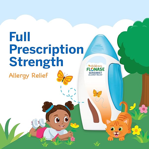 FLONASE CHILDREN’S SENSIMIST ALLERGY RELIEF SPRAY, 24 HOUR NON-DROWSY CHILDREN’S ALLERGY MEDICINE, SCENT-FREE, ALCOHOL-FREE FINE MIST – 60 SPRAYS