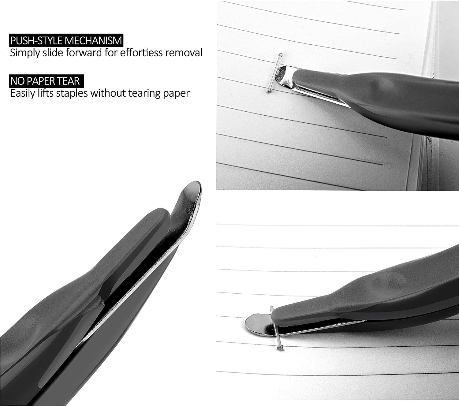 Ktrio Staple Remover Professional Magnetic Easy Staple Removers Stapler Remover Staple Remover Tool Staple Puller Remover Staple Pullers for Office, School and Home 3PCS Black : Office Products