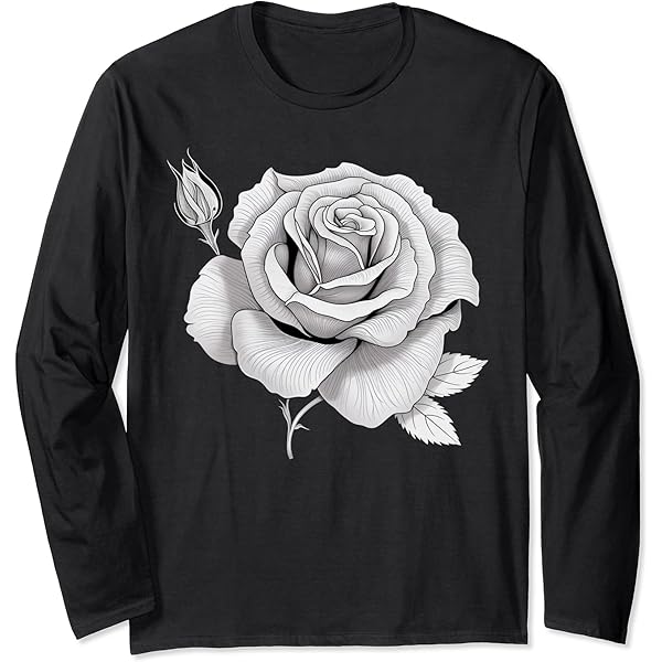 Amazon.com: Minimalistic black and white Rose T-Shirt Amazon.com: Minimalistic black and white Rose T-Shirt