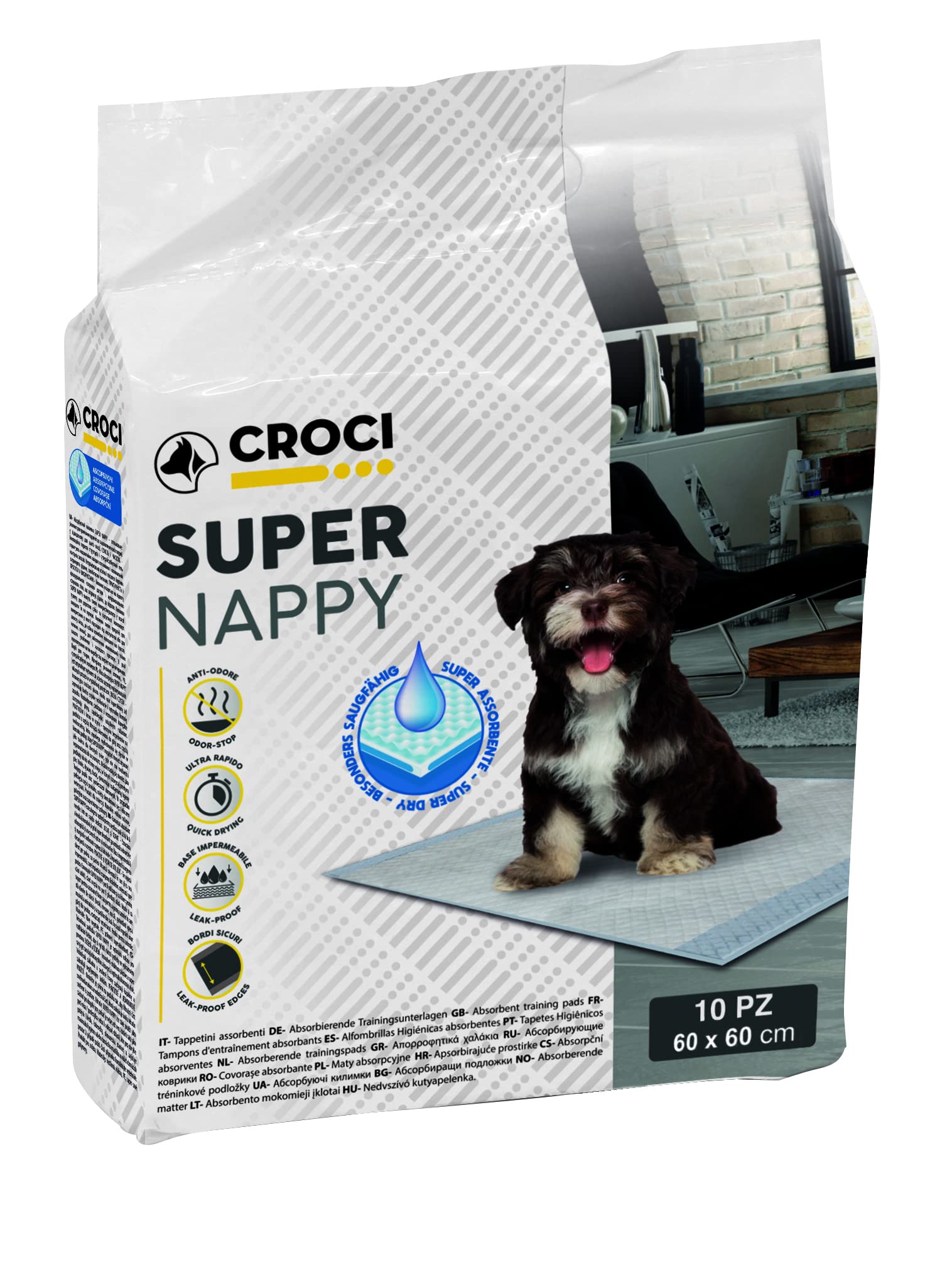 CROCI Dog Absorbent Super Nappy, 60 x 60 cm, Pack of 10