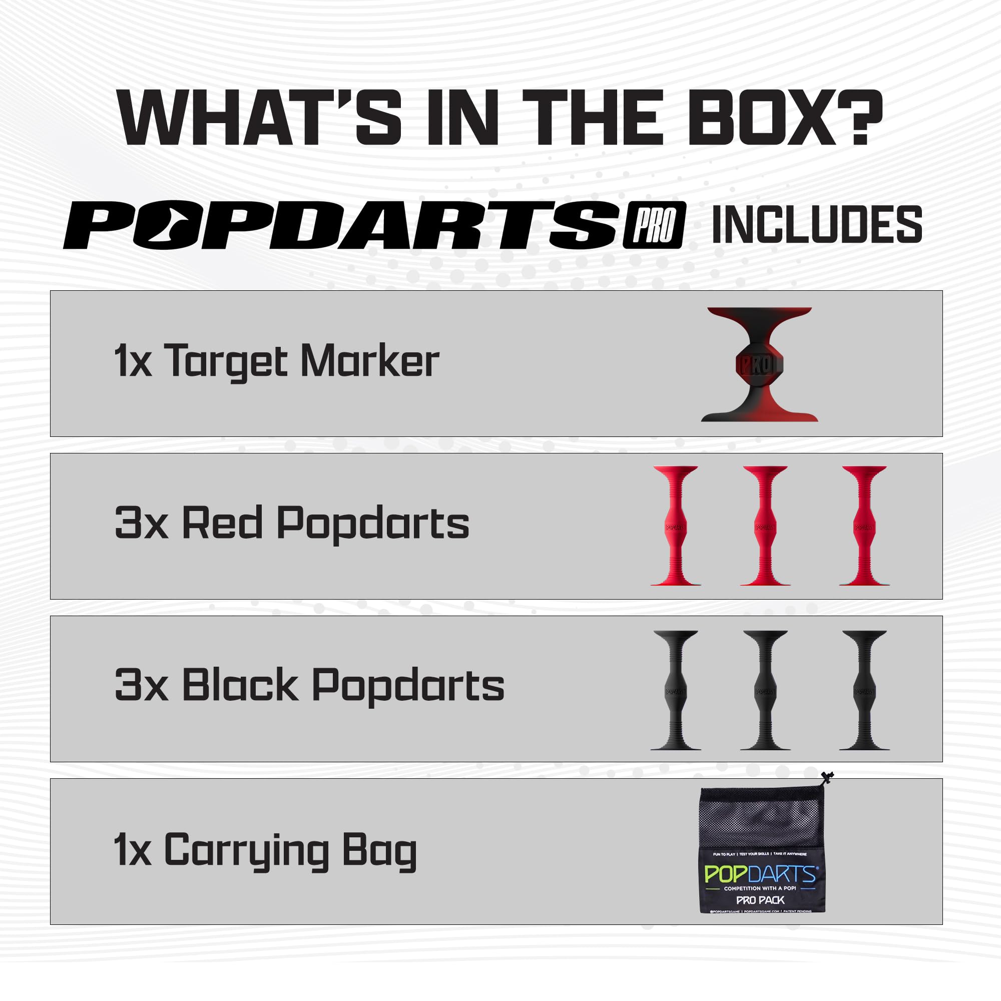Popdarts PRO Pack Game Set (Red & Black) - Indoor, Outdoor Suction Cup Throwing Game - Competition with a POP