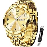 OLEVS Watch for Men Simple Business Dress Analog Stainless Steel Waterproof Luminous Date Easy Read Men Wrsit Watch