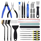 Auziya 45 Pcs 3D Printer Tool Kit, 3D Printer Accessories Includes Nozzle Cleaning Kit, Deburring Tool, Files, Pliers, Removal Scrapers Suitable for 3D Print Removing, Cleaning, Finishing