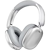 RORSOU C6 Active Noise Cancelling Headphones, Wireless Over Ear Bluetooth Headphones, 60H Playtime, Lightweight Folding Deep Bass Comfort Fit Ear Cups Headset with Mic for iPad/Travel/PC/Home Silver