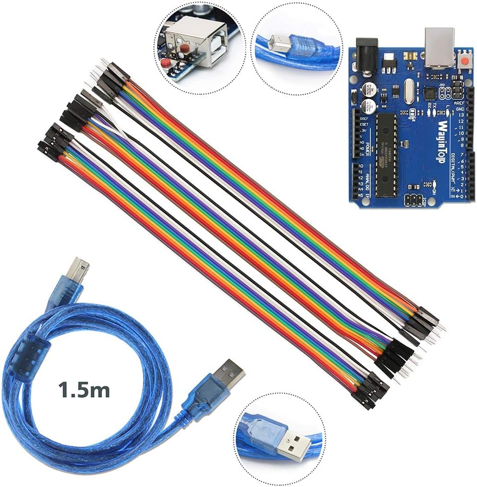 WayinTop Upgrade Automatic Irrigation DIY Kit Self Watering System for Garden Plant, Development Board + 4pcs Soil Moisture Sensor + 4 Channel Relay + 4pcs Water Pump + 5M Vinyl Tubing + Jumper Wire : Garden & Outdoor