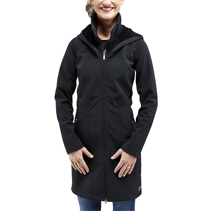 Merrell Women's Long Soft Shell CoatBlack, Large Amazon.co.uk Clothing