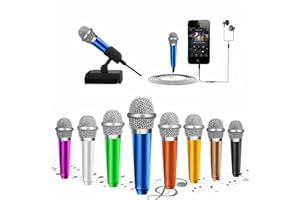 JeMii Mini Microphone,Tiny,Phone, Asmr,Mini Karaoke Microphone,forVoiceRecording Chatting and Singing on iPhone,Android,PC(Blue)