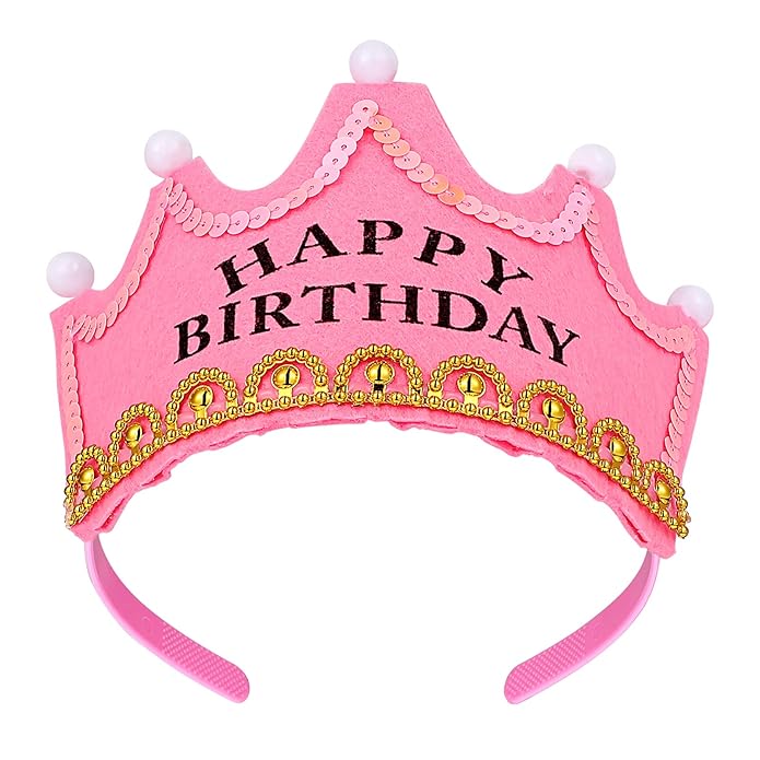 Beaupretty LED Crown Headband, Kids Happy Birthday Tiara Children Party