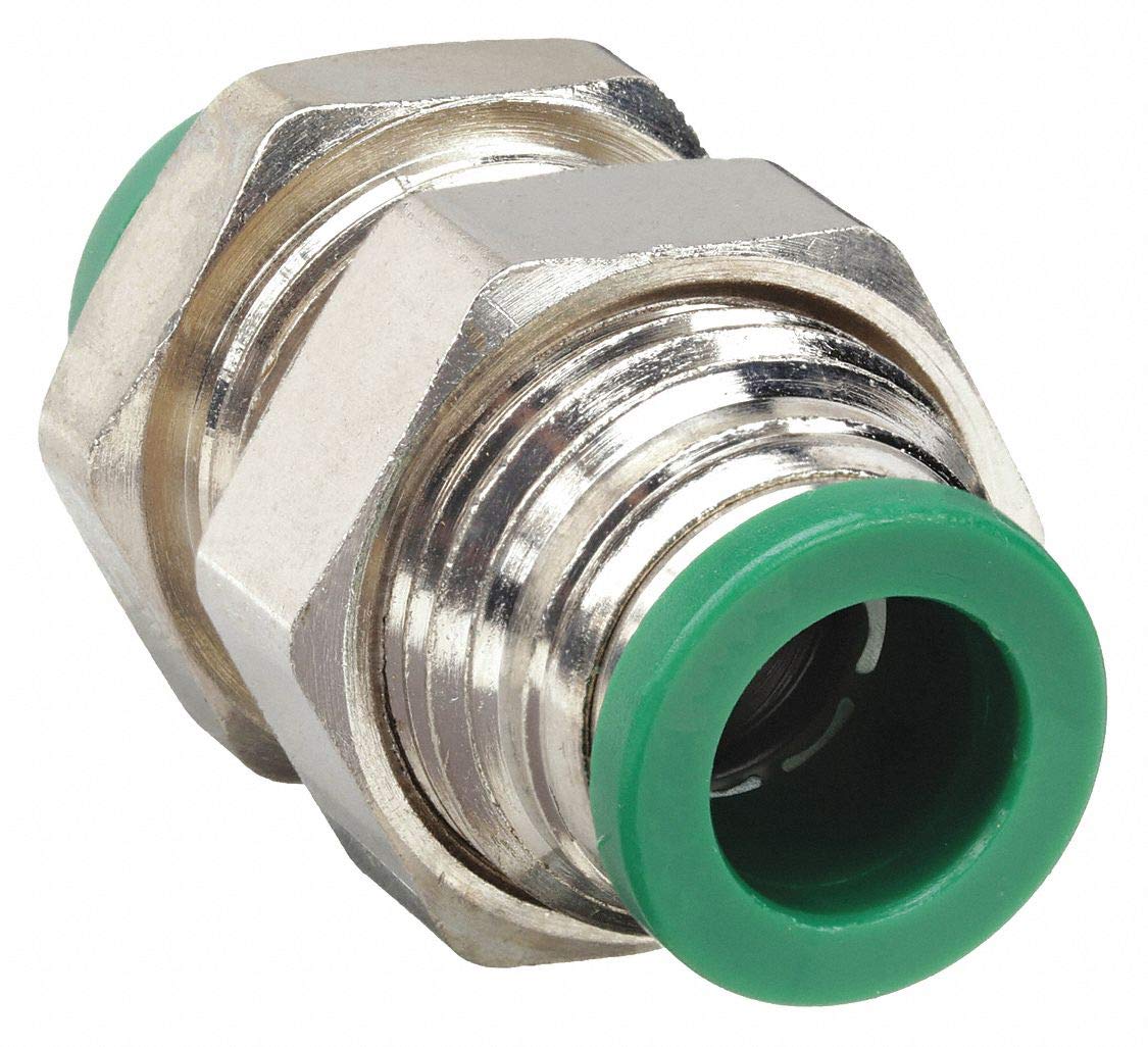 Parker Hannifin 62PLPBH4 Prestolok PLP Nickel Plated Brass Bulkhead