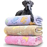 Dog Blankets for Large Dogs, 3 Pack Dog Blanket Washable 41" x 31", Fuzzy Soft Pet Mat Throw Cover for Kennel Crate Bed, Cute Bone Pattern,Waterproof Cat Blanket, Blankets for Dogs, Pet Blanket