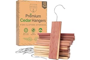 12 Hanging Cedar Blocks for Clothes Storage -Cedar Hangers for Closet - Cedar Chips for Closets and Drawers - Hanging for Pro